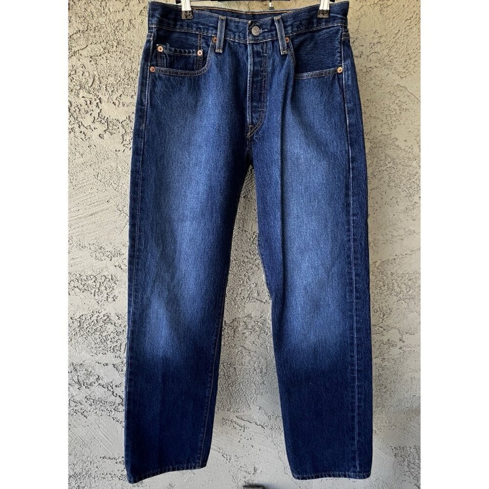 Vtg 2003 Levis 501 Button Fly Jeans Men 32X34 Blue Denim American Workwear Y2K